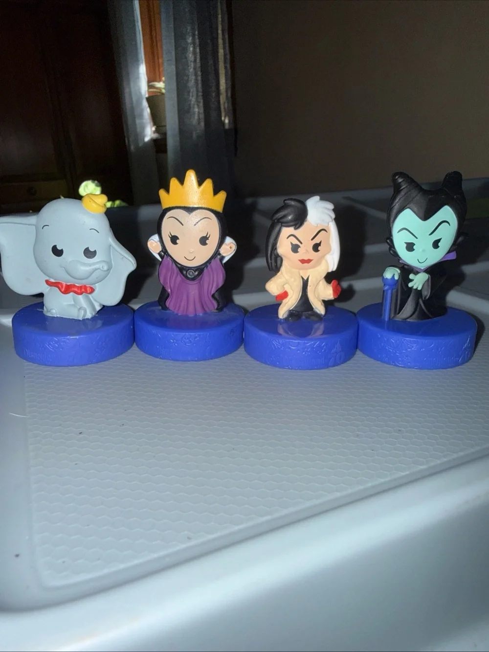 Disney Villains & Dumbo Mini Figures - Blue Bases McDonald's Disneyland 70th Ann